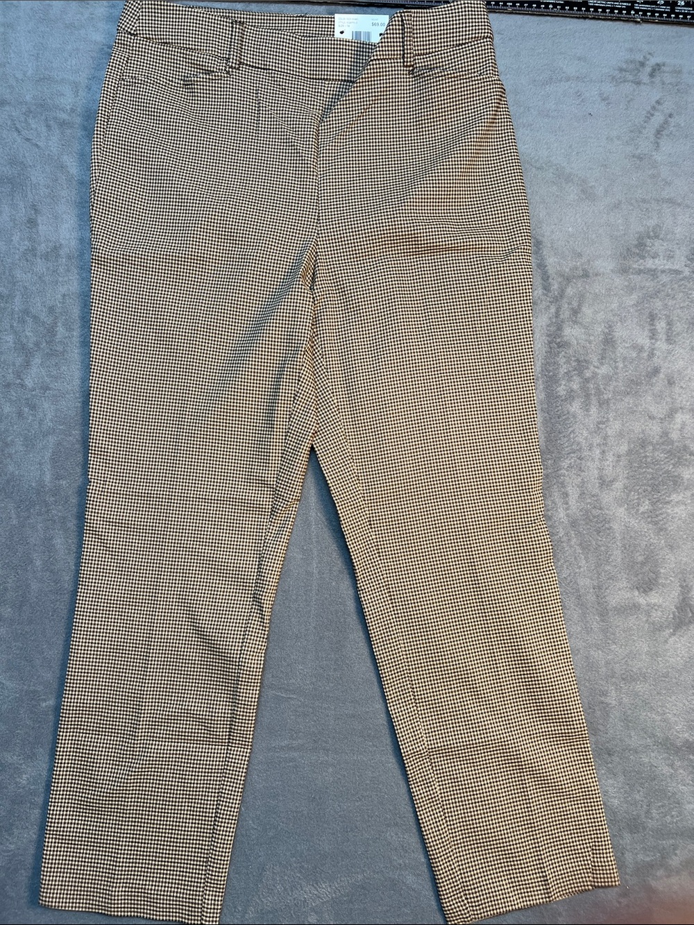 Rafaella Beige and Black Micro-Houndstooth Chinos